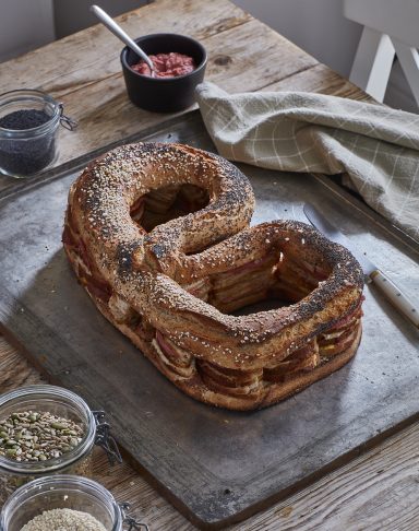 Surprise Pretzel with individual sandwich bites Surprise Bread (Bespoke Letter or Number)